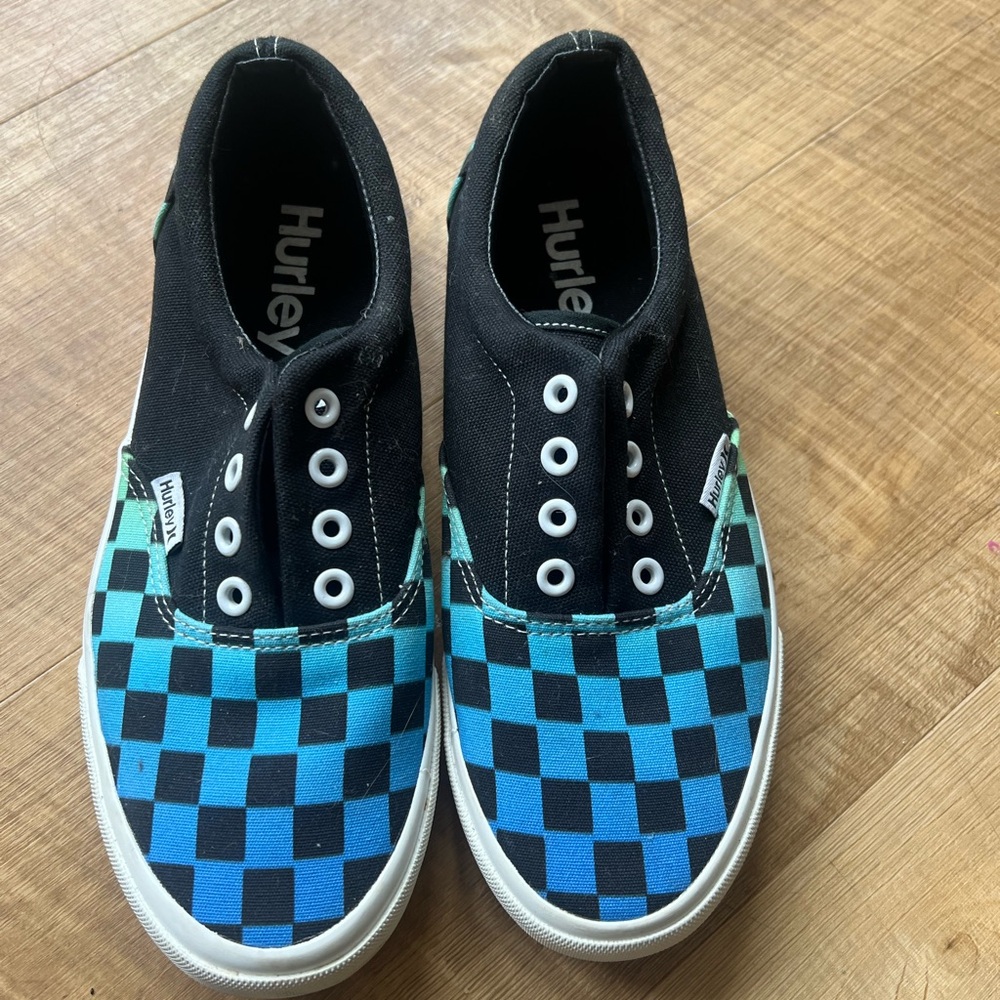 Hurley Checkered Blue and Black Sneakers